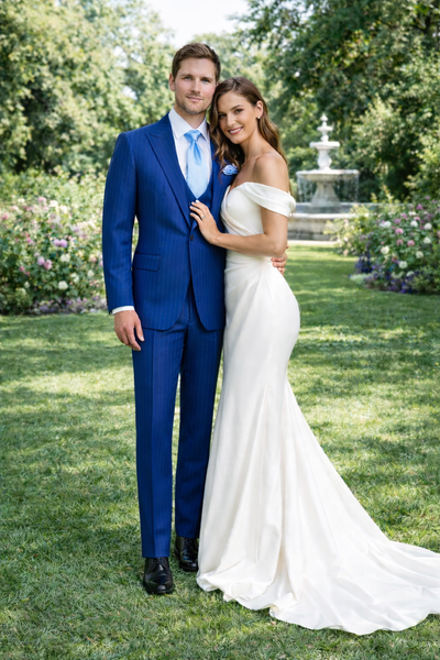 Royal Ascend Blue Pinstripe 3-Piece TailorCraft Suit by Rossiman