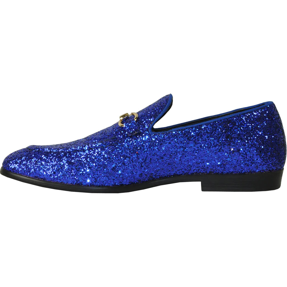 Cheap Discounted Priced - Royal Blue Glitter Sequin Men's Prom 2025 Tuxedo Loafer - Modern Style