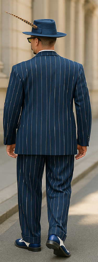 Dark Navy Blue Pinstripe Zoot Suit - Gangster Suit - 1920 Suit