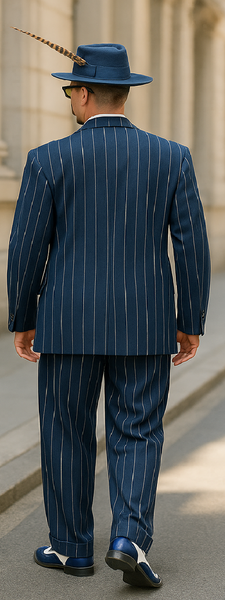 Dark Navy Blue Pinstripe Zoot Suit - Gangster Suit - 1920 Suit