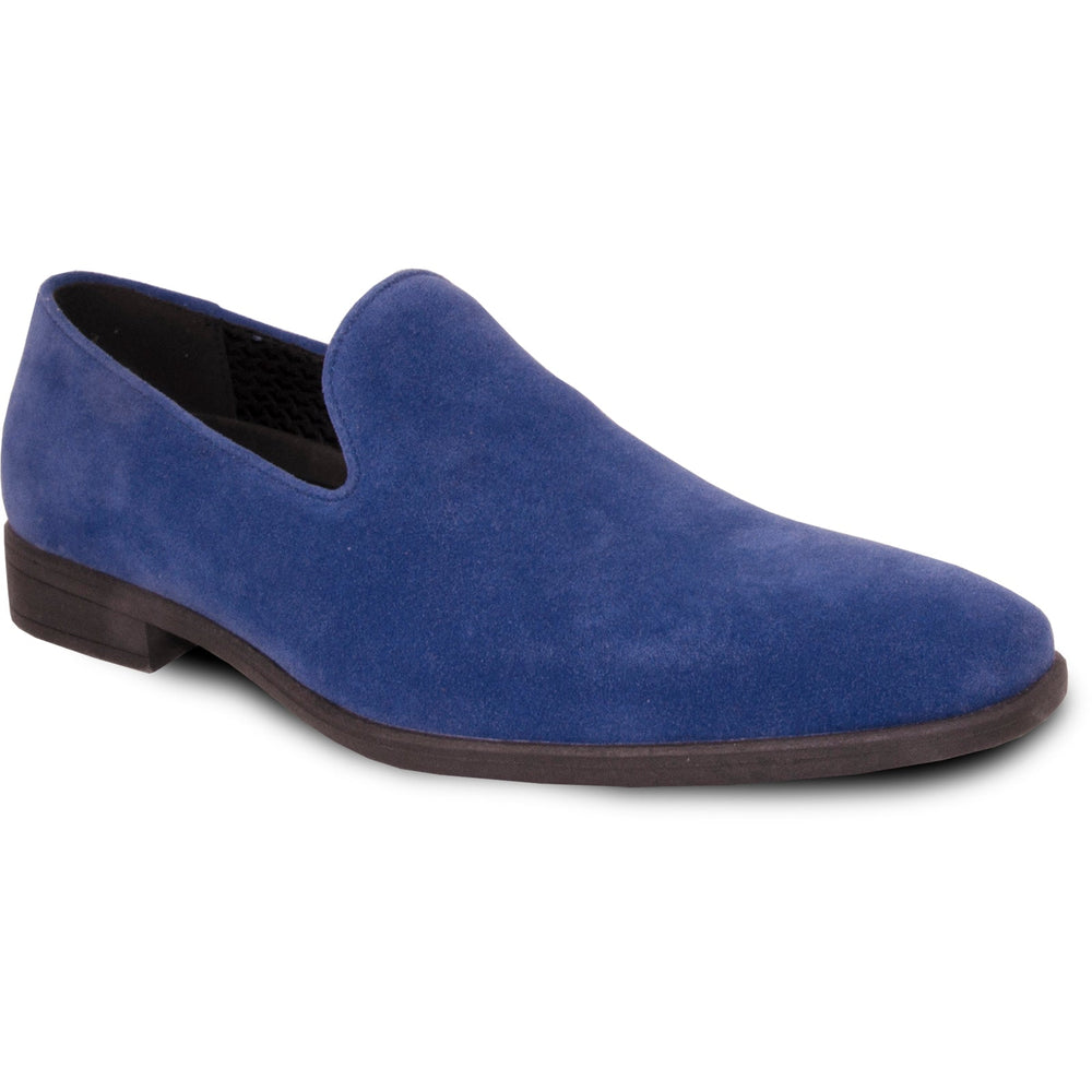 Cheap Discounted Priced -  Vegan Suede Men's Loafer Dress Shoe - Royal Blue for Wedding & Prom 2025