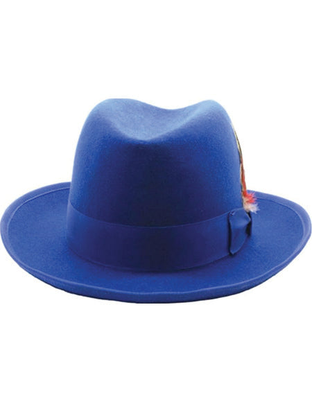 Premium Godfather Hat - Homburg Hat - Men's Homburg Royal Blue