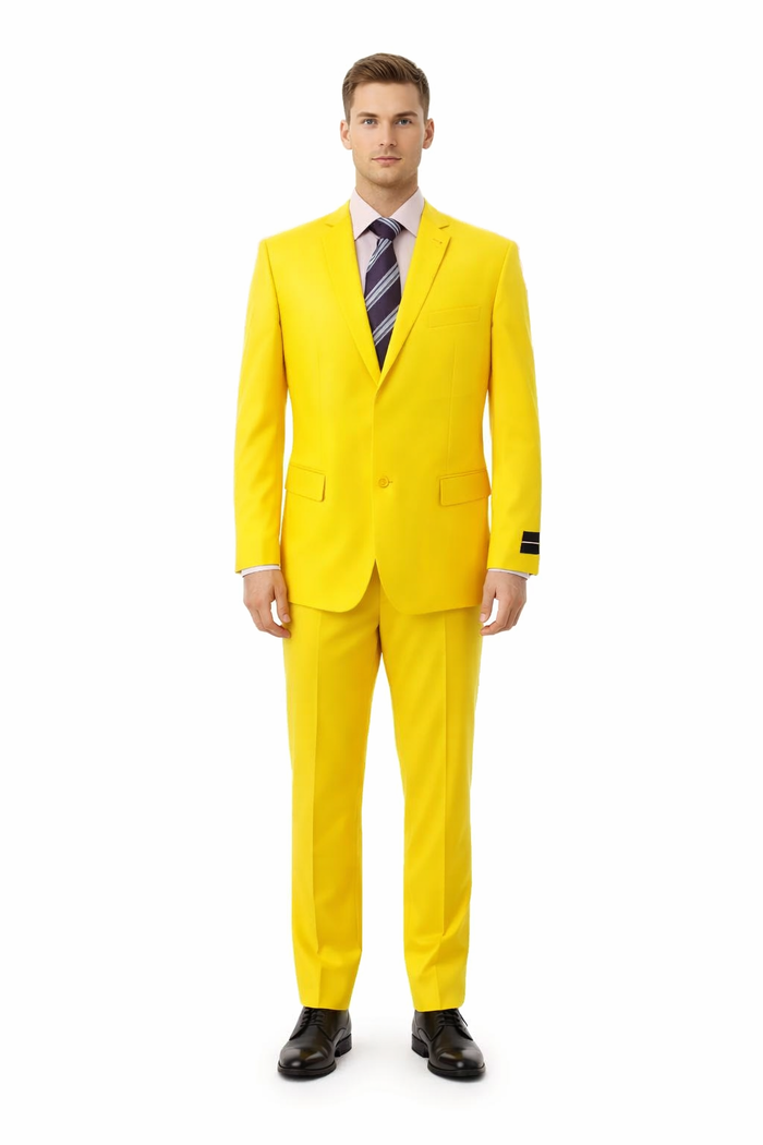 SKU#WGS7 Mens Solid Yellow Blazer $585