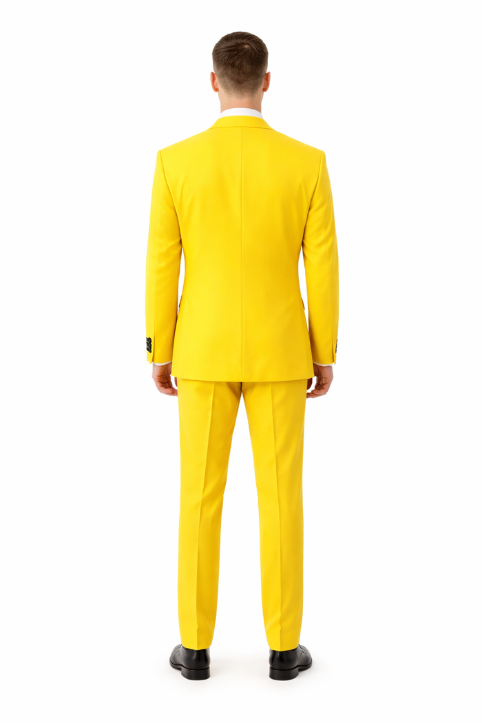 SKU#WGS7 Mens Solid Yellow Blazer $585