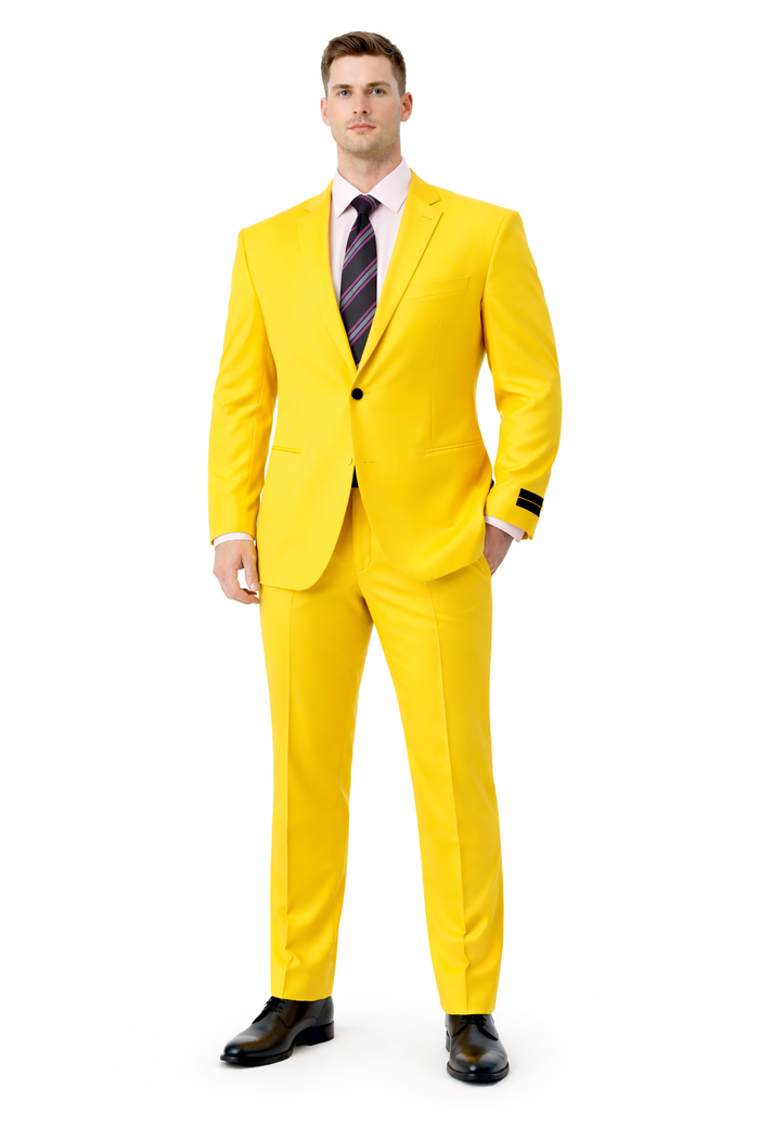 SKU#WGS7 Mens Solid Yellow Blazer $585