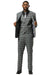 Men's Stacy Adams One Button Vested Peak Lapel Suit in Grey Glen Plaid