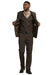 Men's Stacy Adams One Button Vested Peak Lapel Suit in Brown Glen Plaid