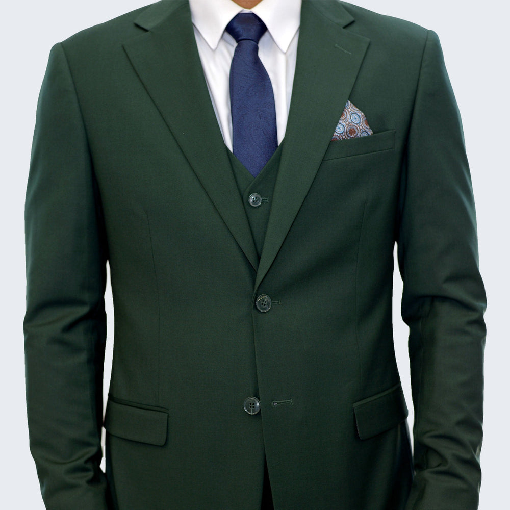 Men's Green Suit Three Piece Set by Stacy Adams - Wedding - Prom
