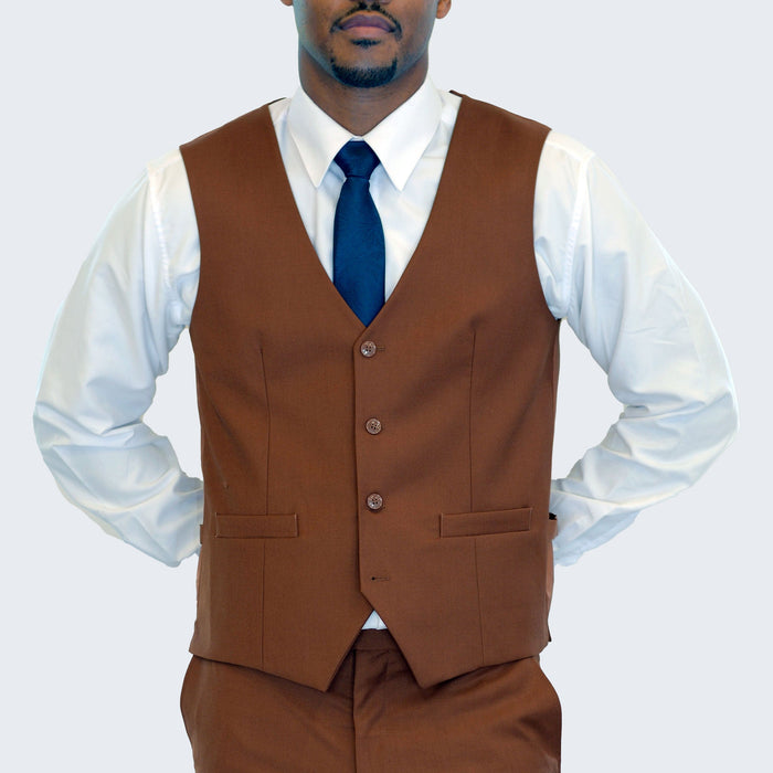 Men's Light Brown Suit Three Piece Set by Stacy Adams - Wedding - Prom
