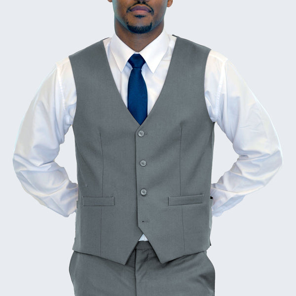 Men's Grey Suit Three Piece Set by Stacy Adams - Wedding - Prom