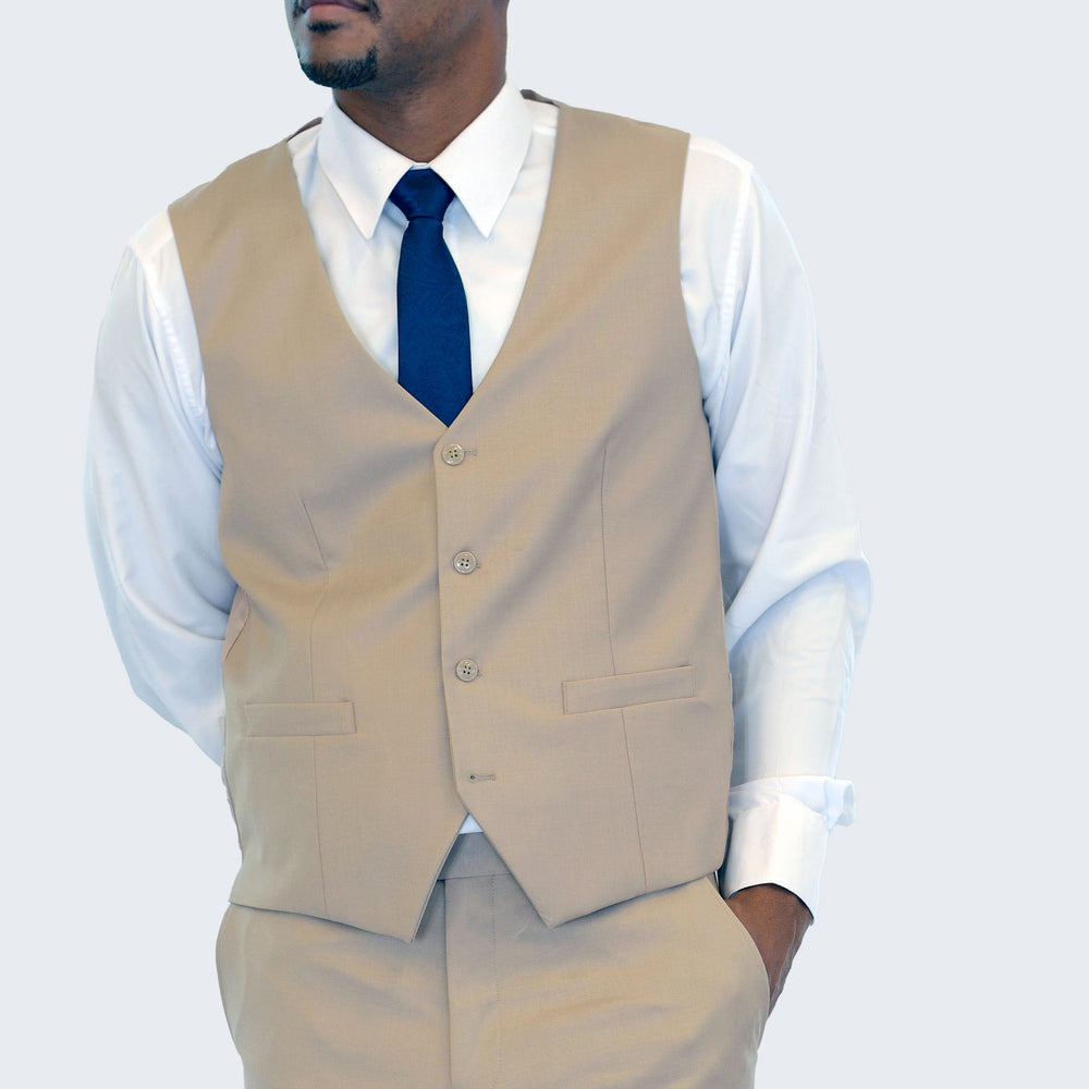 Men's Medium Tan Suit Three Piece Set by Stacy Adams - Wedding - Prom