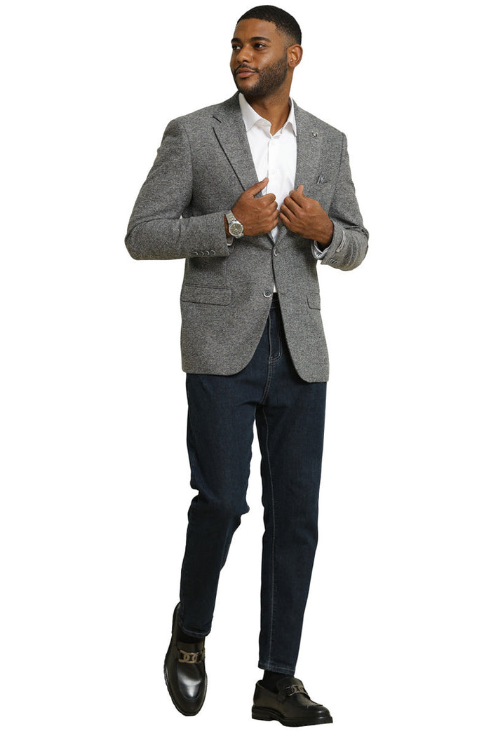 Men's Stacy Adams Vintage Professors Tweed Blazer in Grey