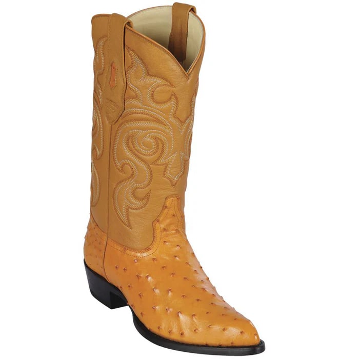 Smooth Ostrich Buttercup Wingtip Cowboy Boots