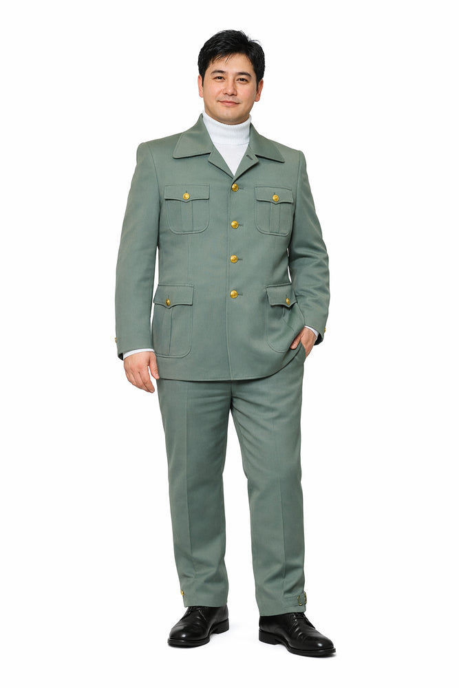 Seersucker Suit Peak Lapel Suit in Color "Mint Green " - Summer Fabric Tone on Tone Shadow Stripe By Rossiman