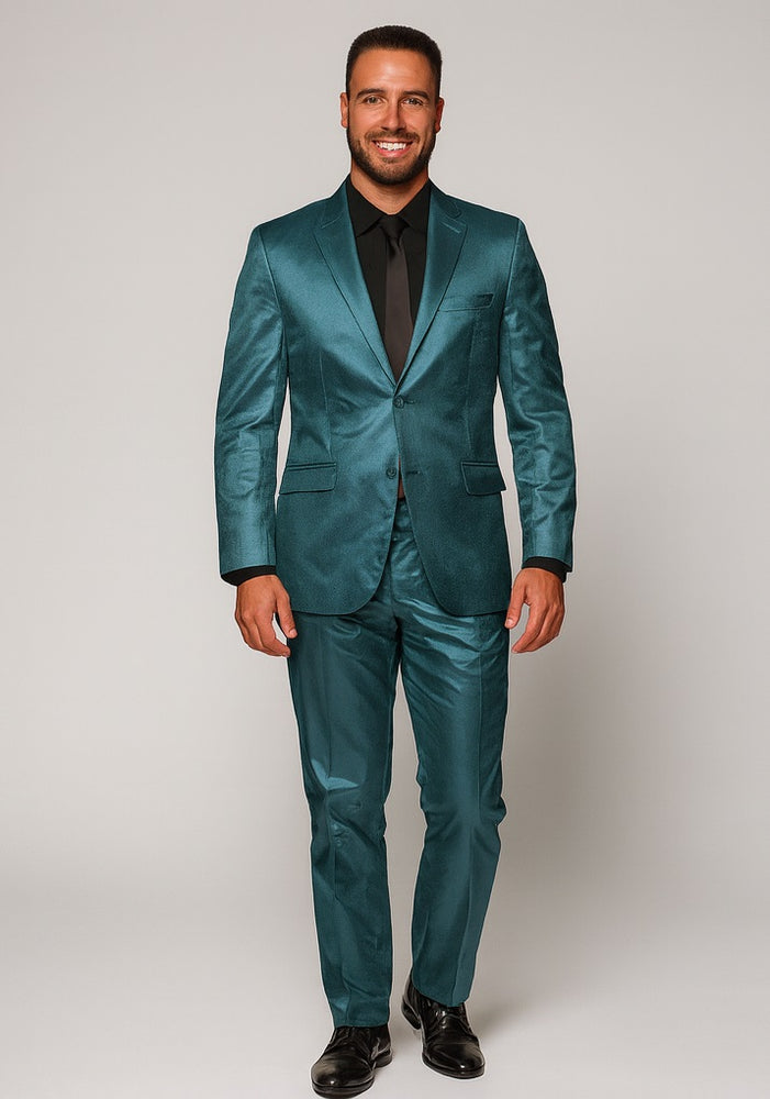 Shiny Teal Suit - Shiny Tuxedo