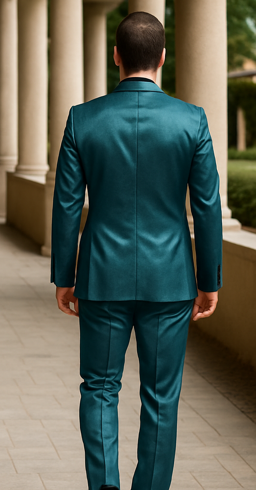 Shiny Teal Suit - Shiny Tuxedo