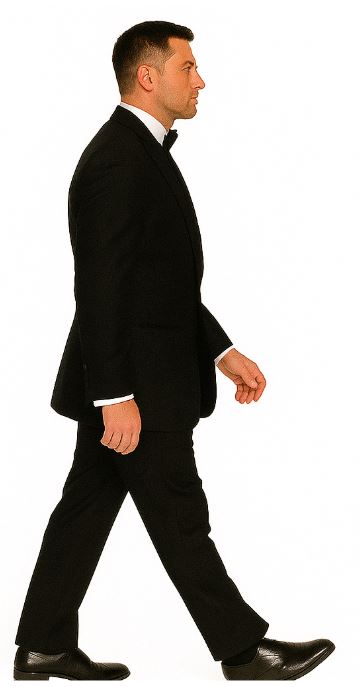 Authentic Statement Brand Men's Peak Lapel 1 Button Solid Black Tuxedo Suit - High End Suits - High Quality Suits