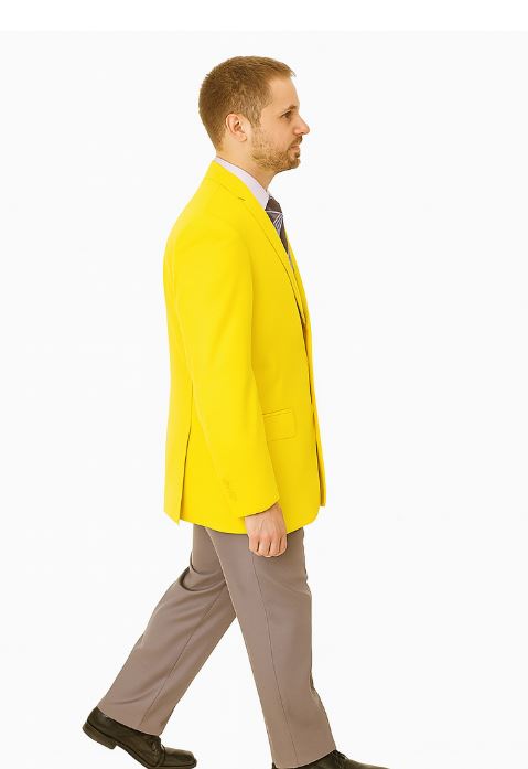 SKU#WGS7 Mens Solid Yellow Blazer $585