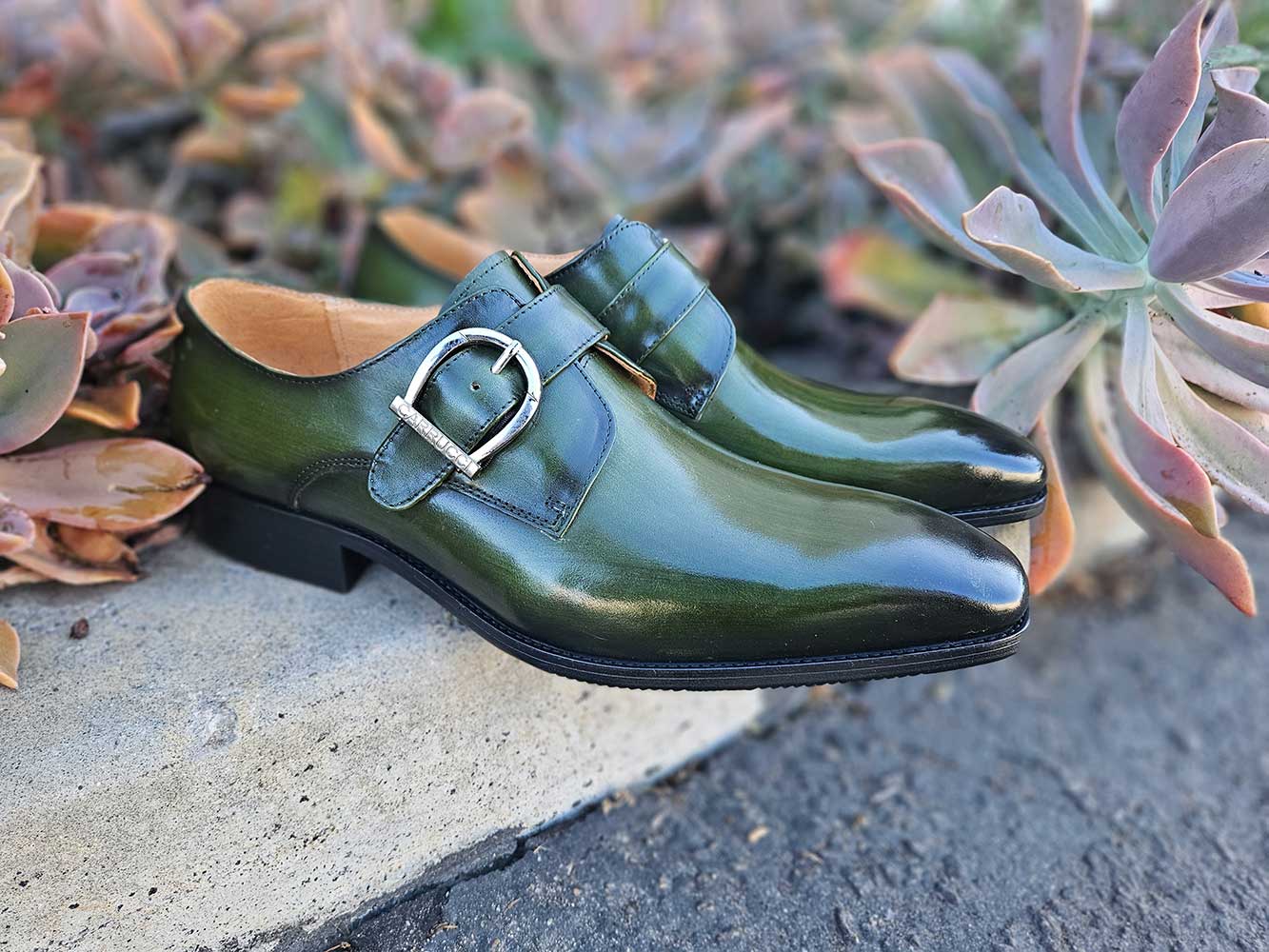 Carrucci Signature Buckle Monk Strap Shoe