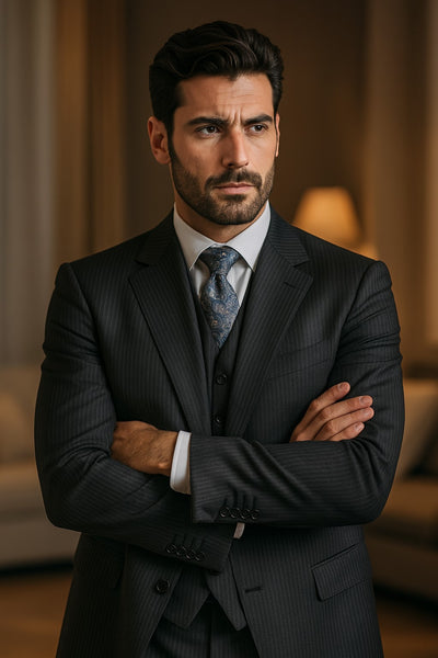 Italian design vested grey suit