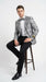 Silver and Black Paisley Prom Blazer