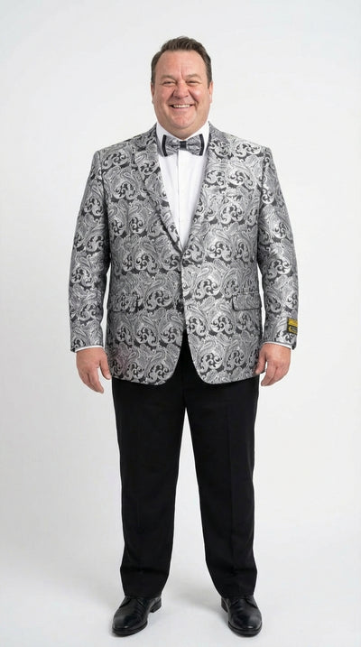 Silver and Black Paisley Prom Blazer
