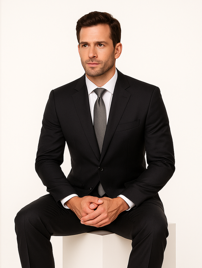 Single-Breasted-Solid-Black-Suit