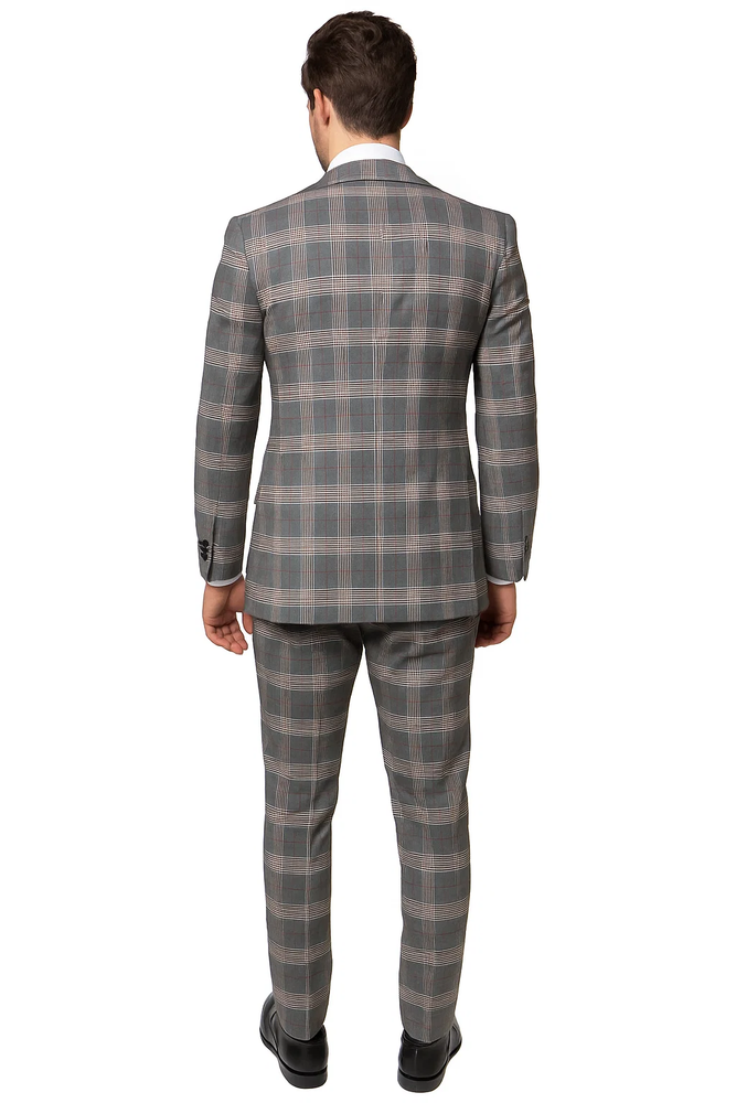 Suits With Baggy Pleated Pants - Wide Leg Pants 100% Wool - Classic Fit Single Breast Lapel Vest by Rossiman