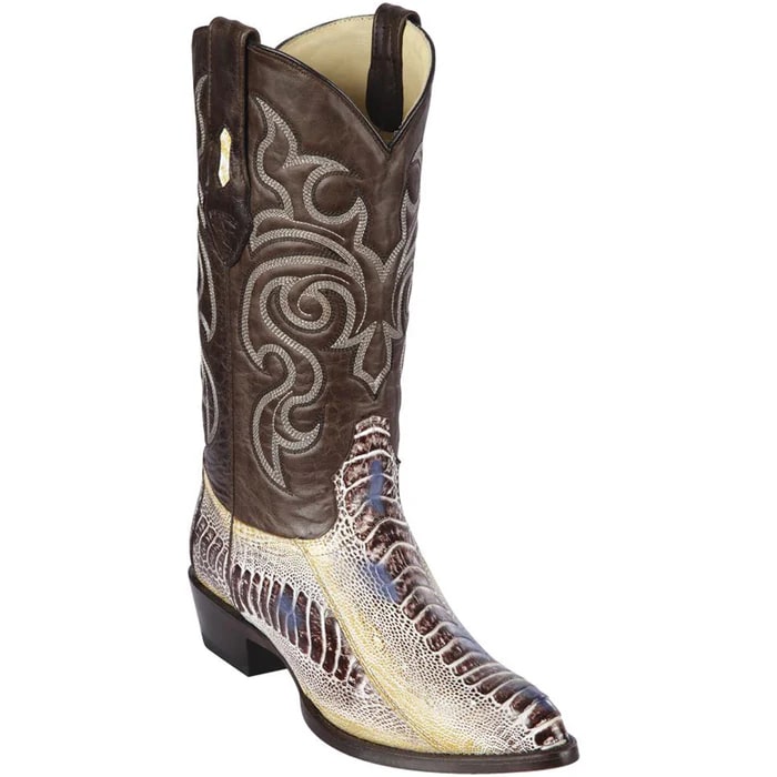 Los Altos Boots - Mens Dress Cowboy Boot - Low Priced  Cognac Ostrich Square Toe Western Boots- in Cognac main image 0