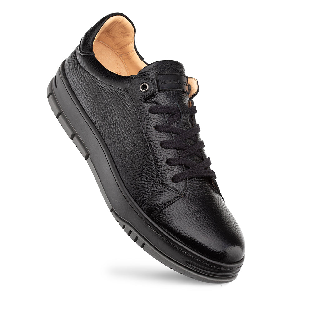 Grazia Deerskin Street Sneakers  Black By Mezlan Made In Spain Brand