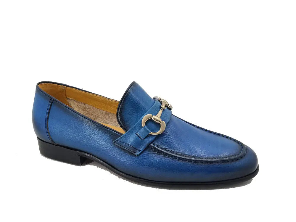 Carrucci Soft Calf Leather with gold horse bit