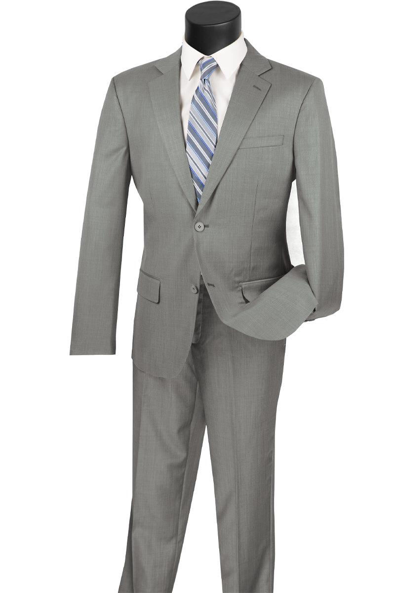 Mens 2 Button Modern Fit Vested Wool Suit in Black main image 0
