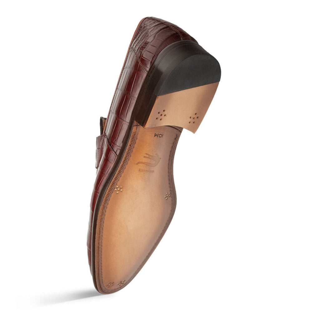 Men's Sport Piccolo Genuine American Alligator Penny Loafer By Mezlan Made In Spain Brand