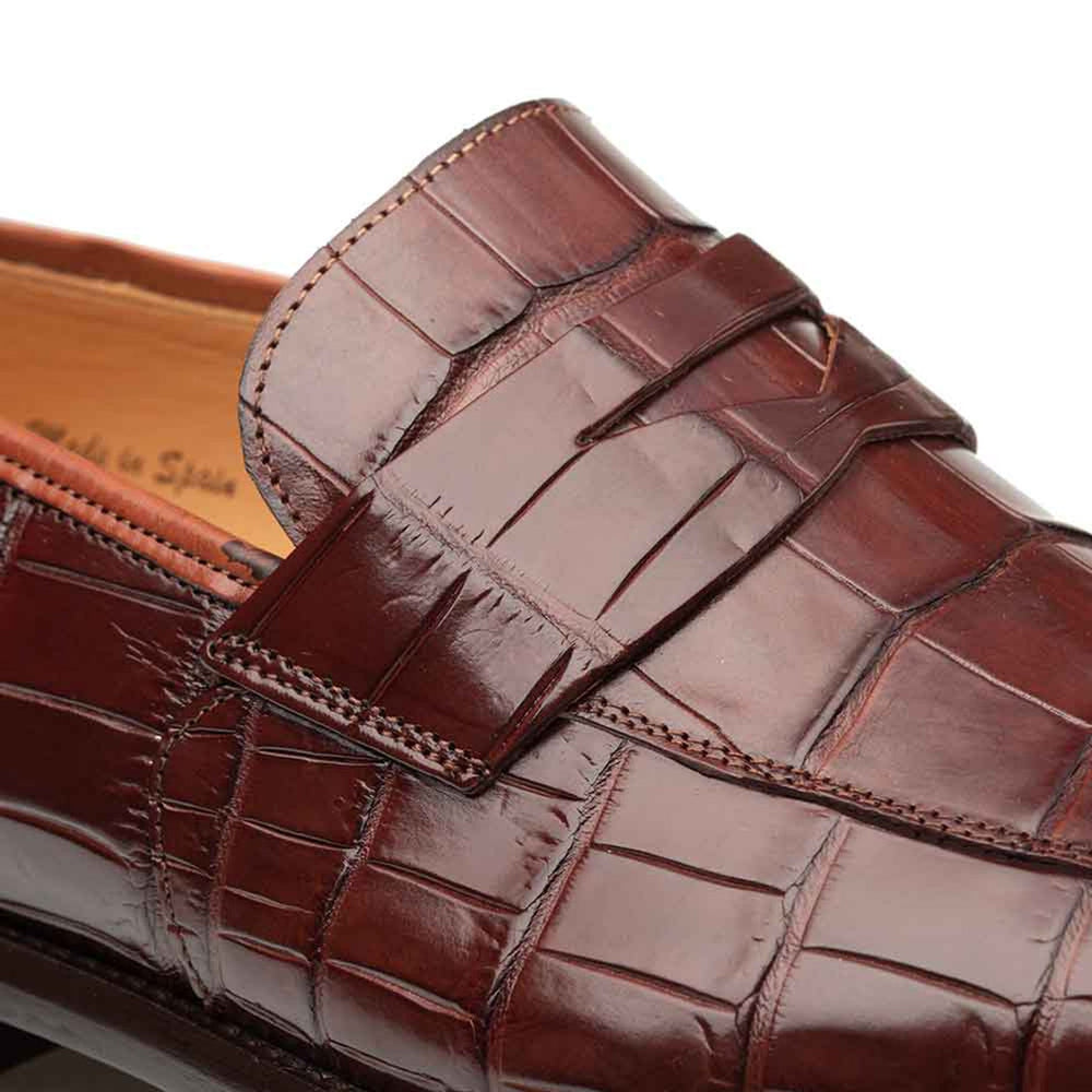 Men's Sport Piccolo Genuine American Alligator Penny Loafer By Mezlan Made In Spain Brand