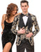 Mens Vested Paisley Prom & Wedding Tuxedo in Black & Gold - Men's Tuxedo USA