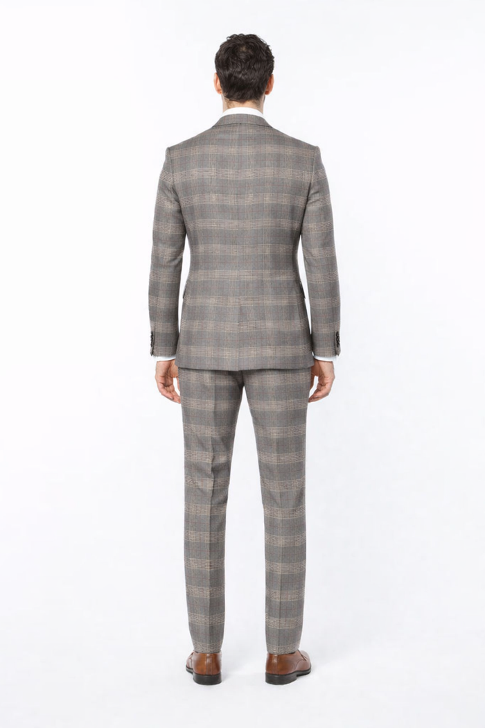 Suits With Baggy Pleated Pants - Wide Leg Pants 100% Wool - Classic Fit Single Breast Lapel Vest by Rossiman