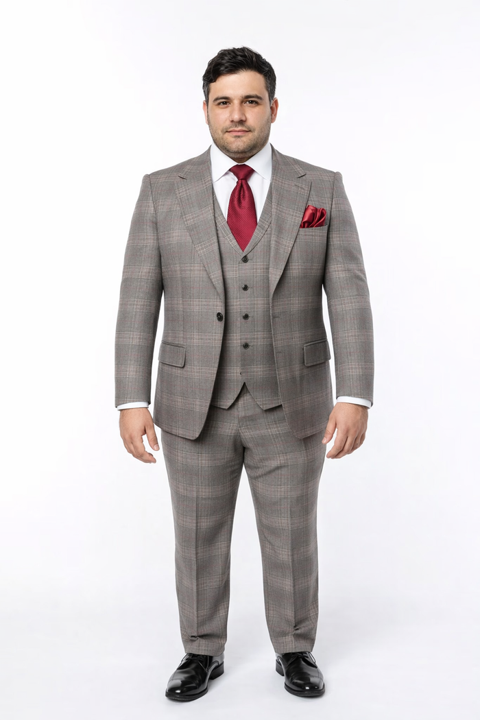 Suits With Baggy Pleated Pants - Wide Leg Pants 100% Wool - Classic Fit Single Breast Lapel Vest by Rossiman