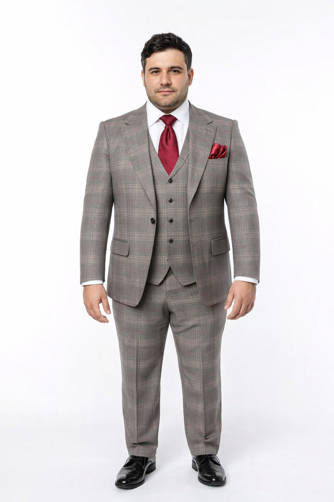 Suits With Baggy Pleated Pants - Wide Leg Pants 100% Wool - Classic Fit Single Breast Lapel Vest by Rossiman