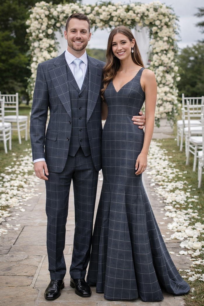 Suits With Baggy Pleated Pants - Wide Leg Pants 100% Wool - Classic Fit in Navy by Rossiman