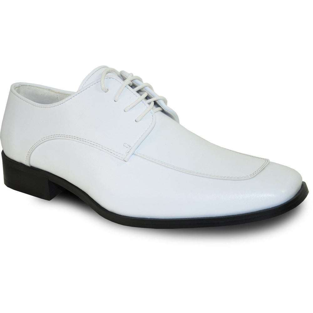 Bravo Mens Classic Moc Toe Tuxedo Prom Shoe in White