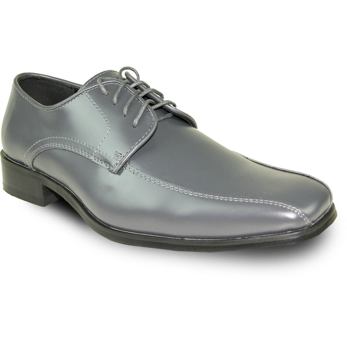 Bravo Mens Classic Bicycle Square Pointy Toe Patent Tuxedo Shoe in Black