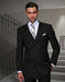 Statement Black Double Breasted Wool Modern Fit Designer Suit for Men TZD-100