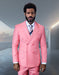 TZD-100 Blush Classic Double Breasted Solid Color Men's Suit by Tessori Uomo. Super 150's Extra Fine Italian Wool Hand Made - Blush