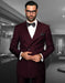 Statement Mens Double Breasted Burgundy Modern Fit Wool Suit TZD-100