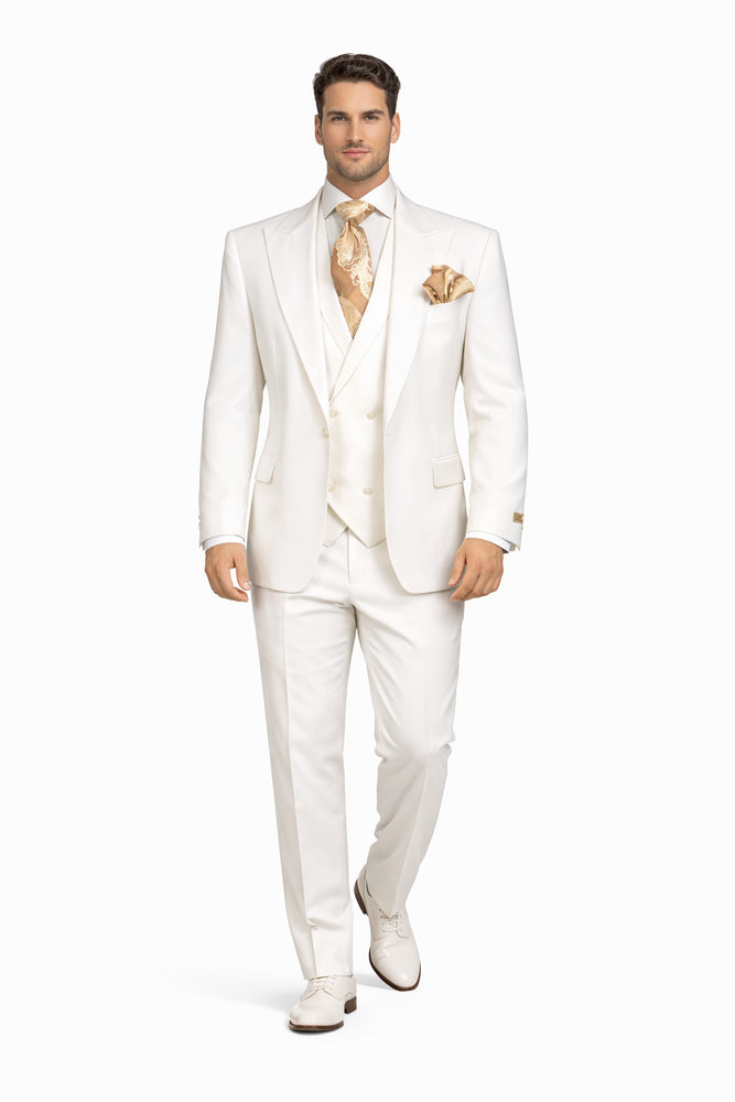 Rossi Man ELI RM202 Winter White 3-Piece Suit – Tailored Men’s Formalwear Set
