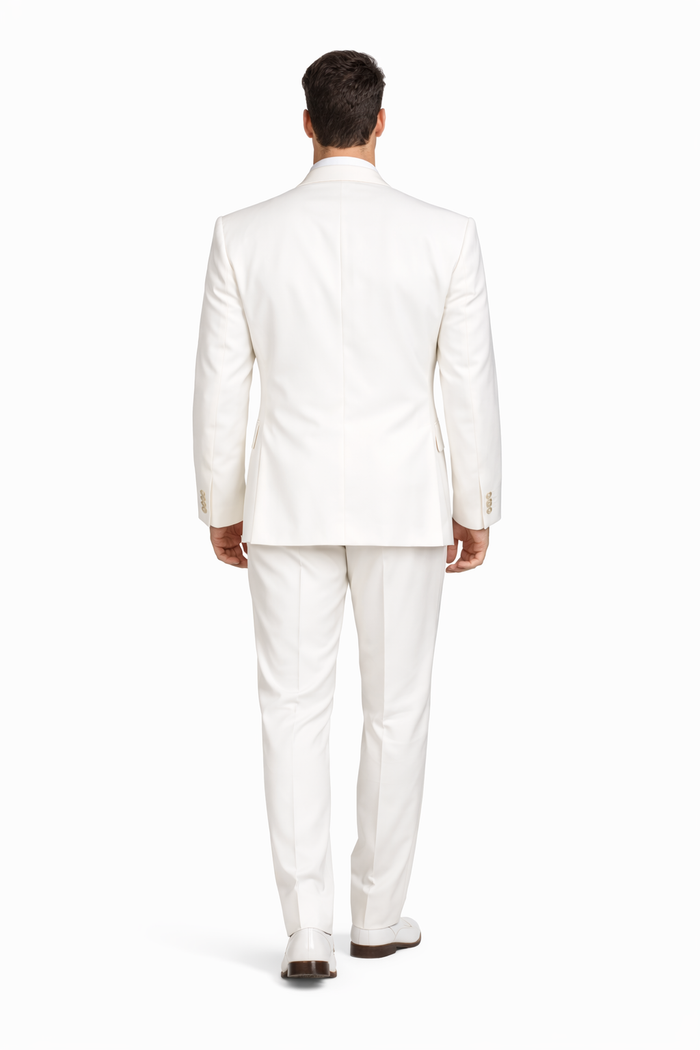 Tailored Men’s Suit in Winter White – Rossi Man ELI RM202 Formal 3-Piece Set