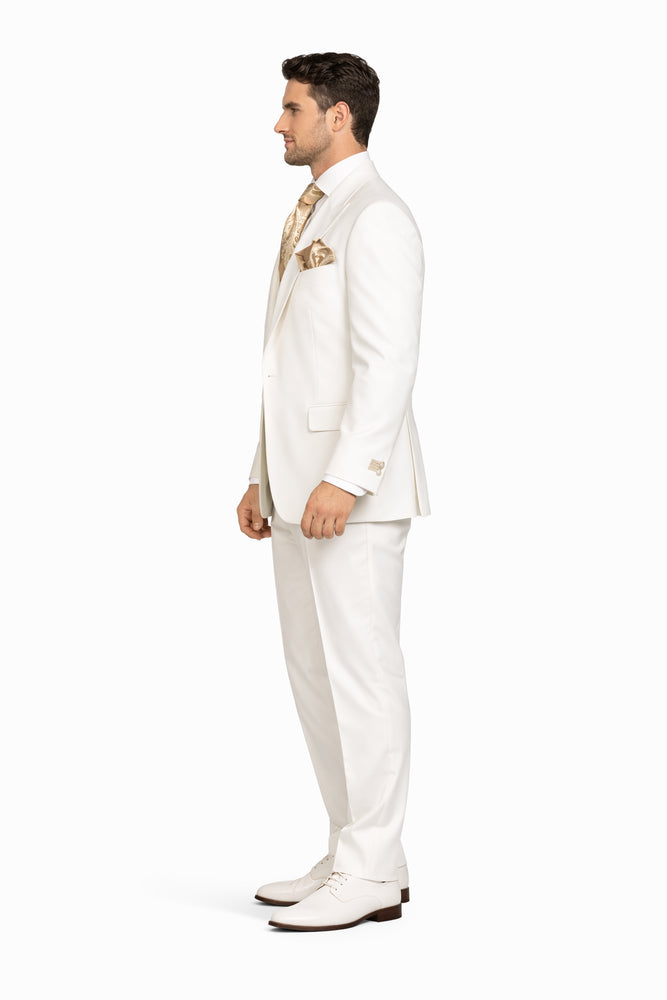 Rossi Man ELI RM202 Winter White 3-Piece Suit – Tailored Men’s Formalwear Set