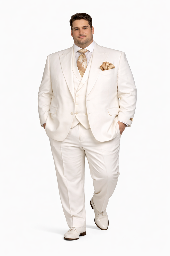 Rossi Man ELI RM202 Winter White 3-Piece Suit – Tailored Men’s Formalwear Set