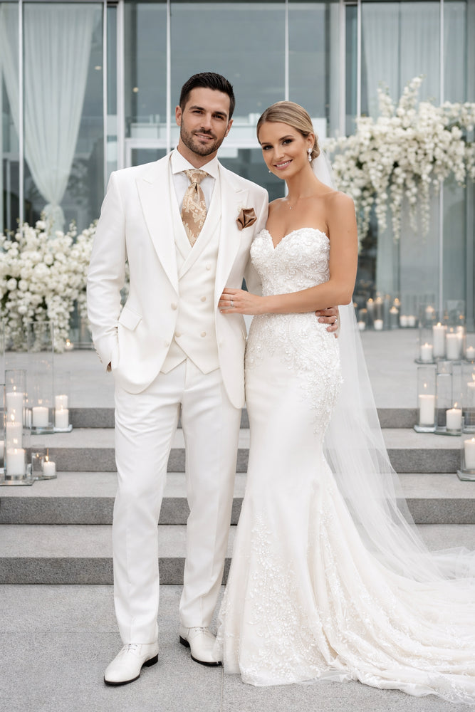 Rossi Man ELI RM202 Winter White 3-Piece Suit – Tailored Men’s Formalwear Set