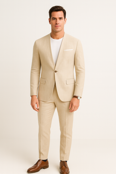 Collarless Suit